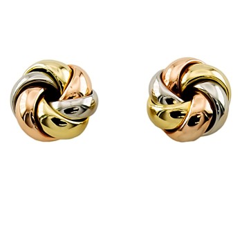 9ct gold 3-tone 1.6g Stud Earrings